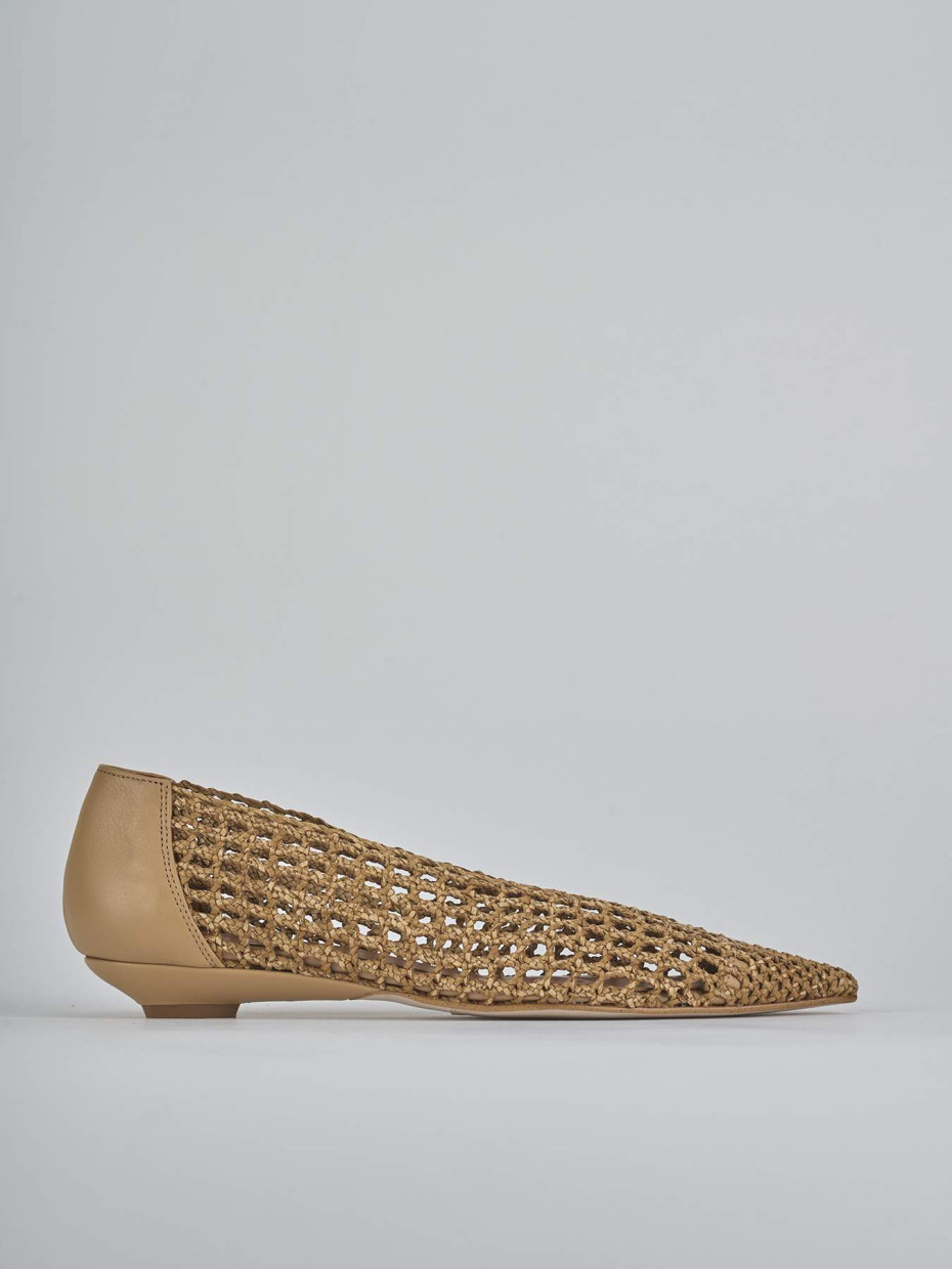 Ballerine tacco 1cm pelle beige