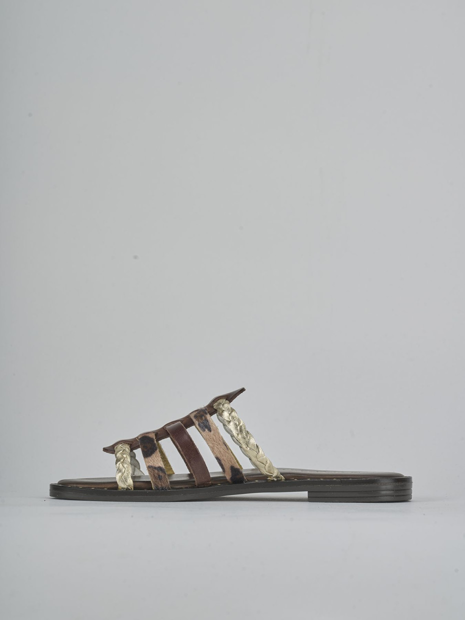 Ciabatte tacco 1cm pelle testa