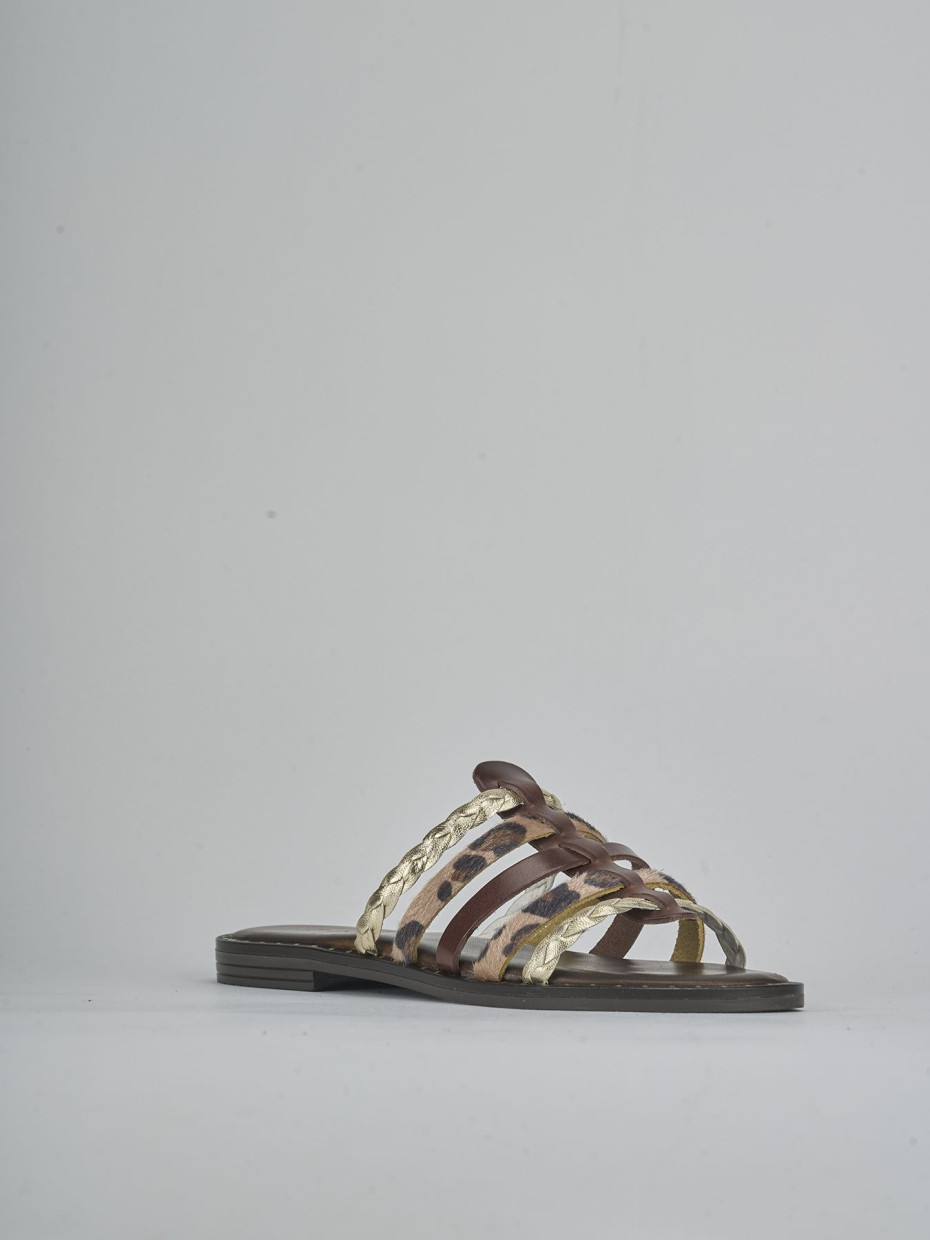 Ciabatte tacco 1cm pelle testa