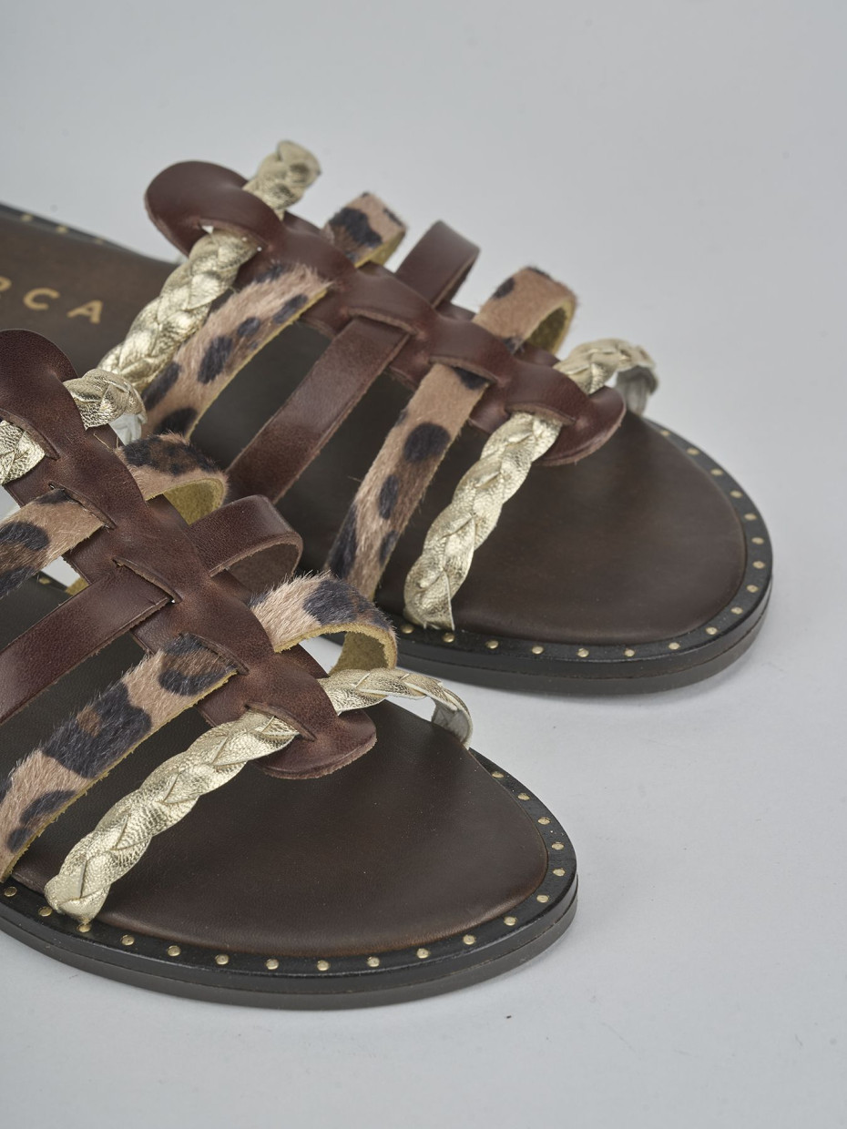 Ciabatte tacco 1cm pelle testa