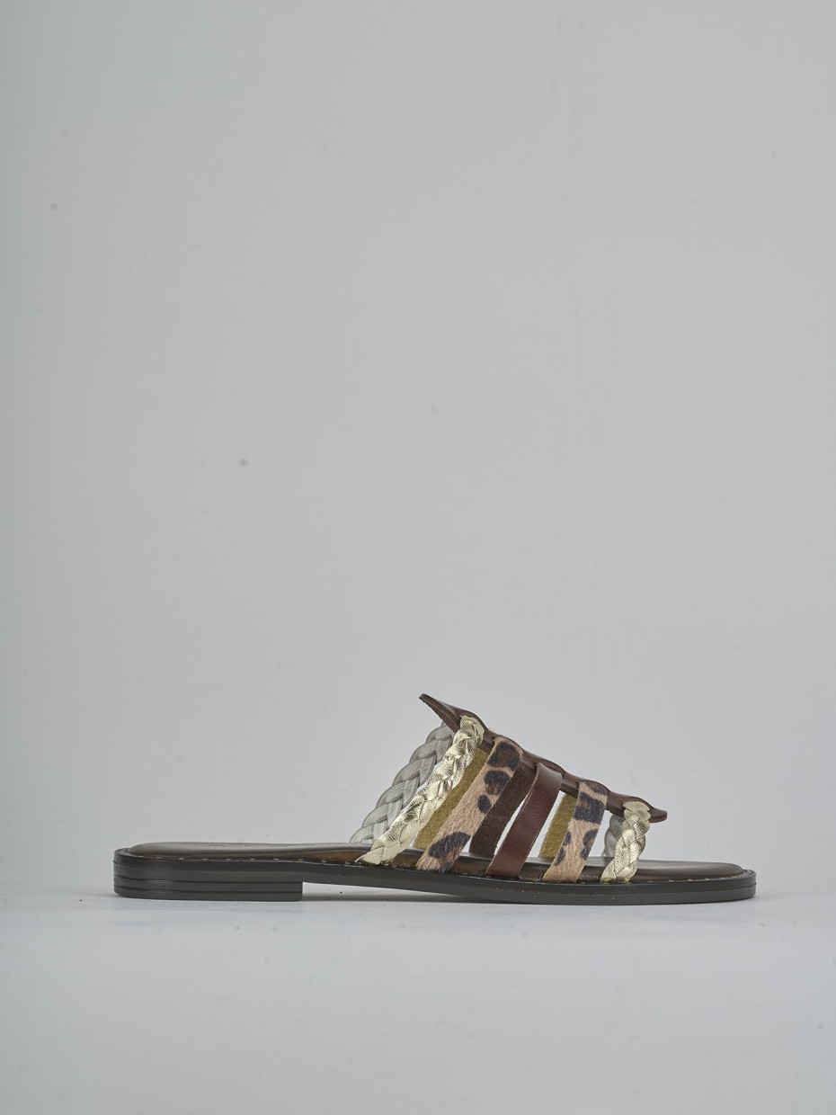 Ciabatte tacco 1cm pelle testa