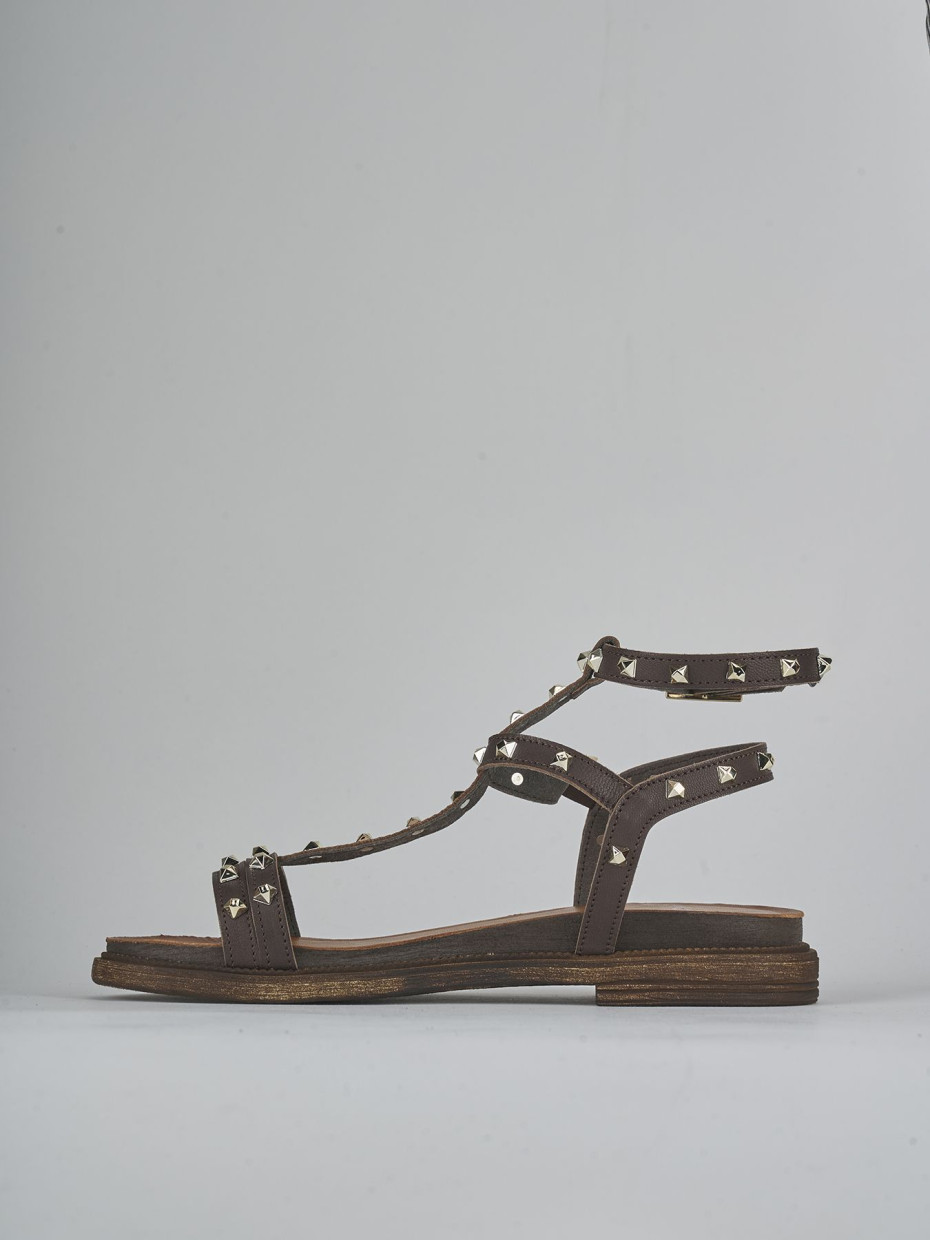 Sandali tacco 1cm pelle testa