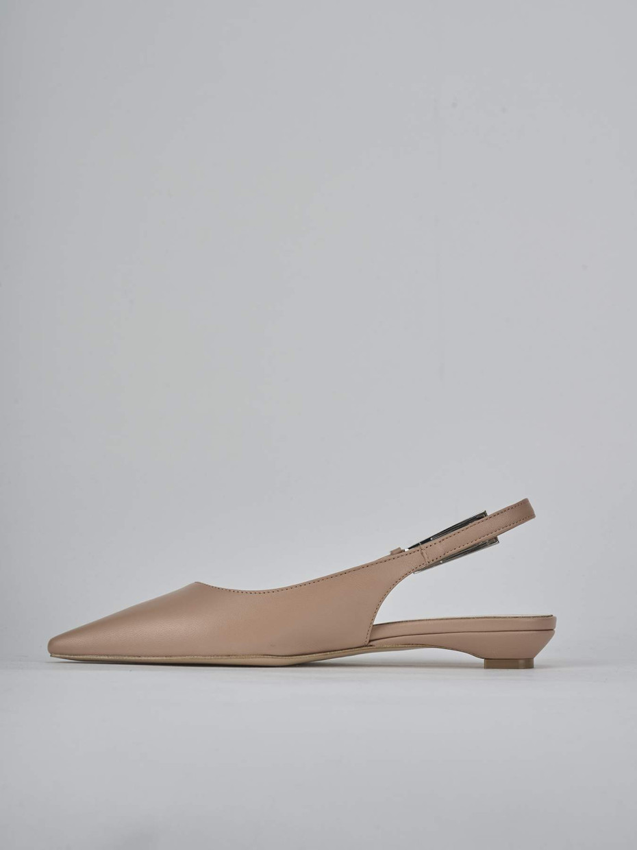 Ballerine tacco 2cm pelle marrone