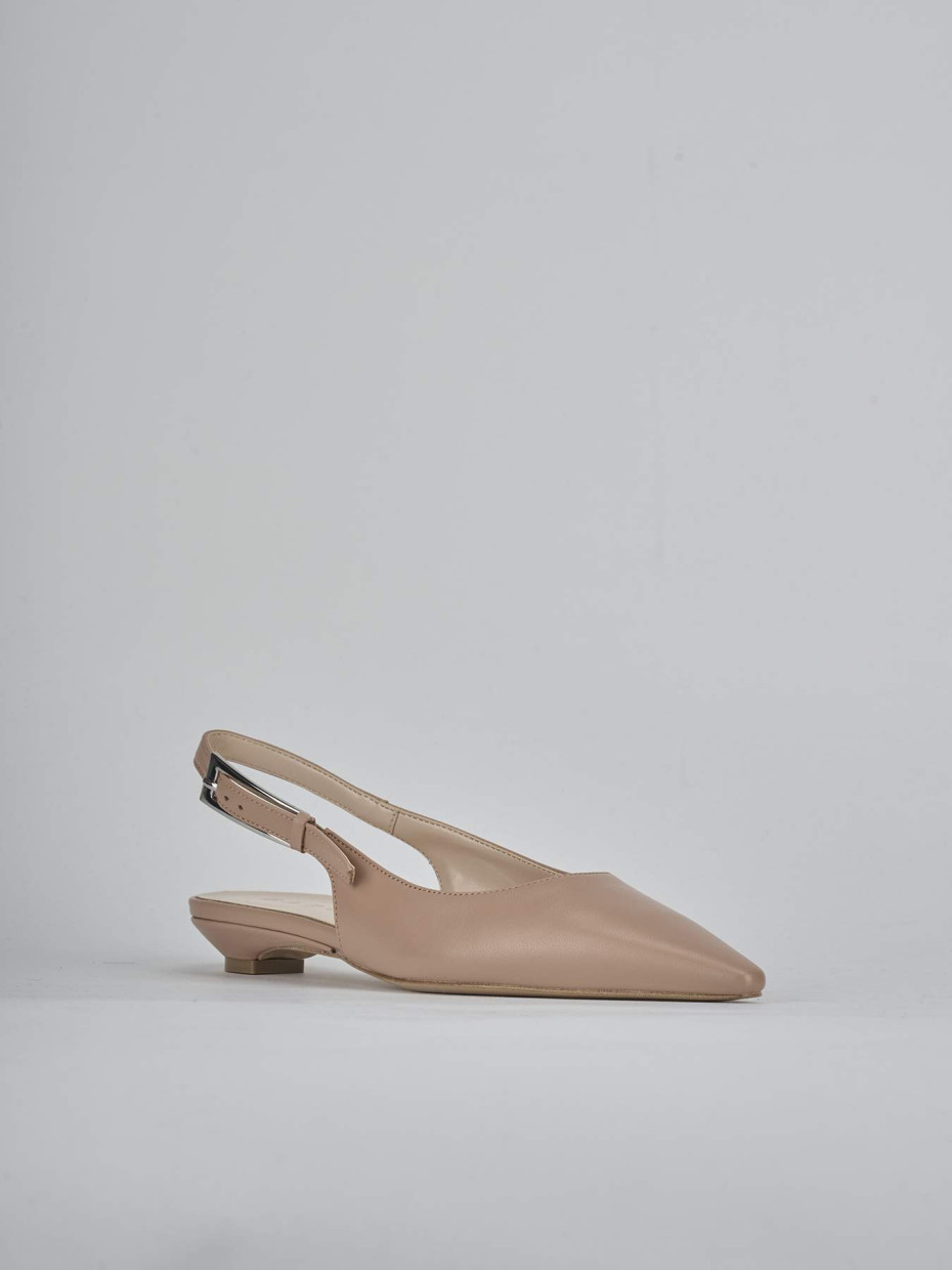 Ballerine tacco 2cm pelle marrone