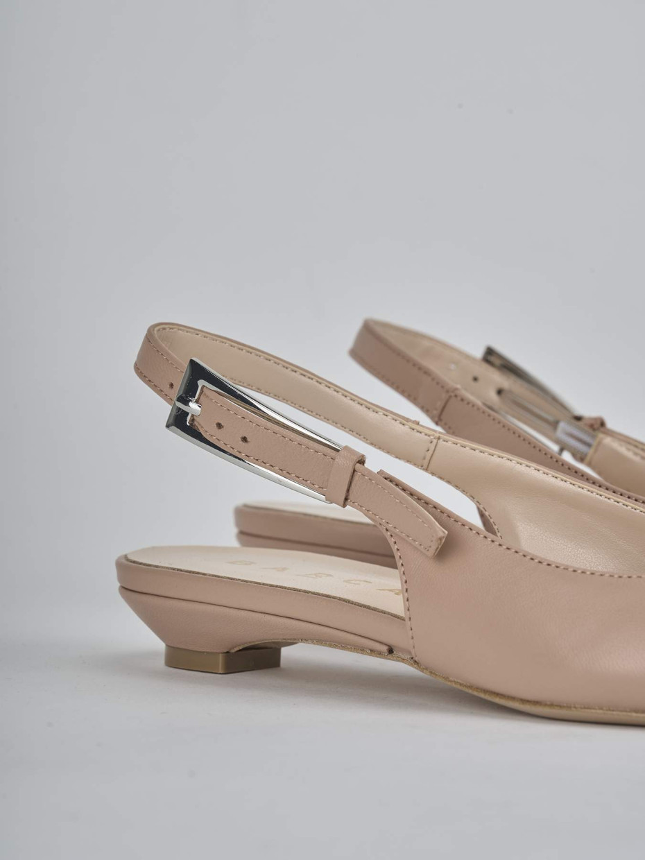 Ballerine tacco 2cm pelle marrone