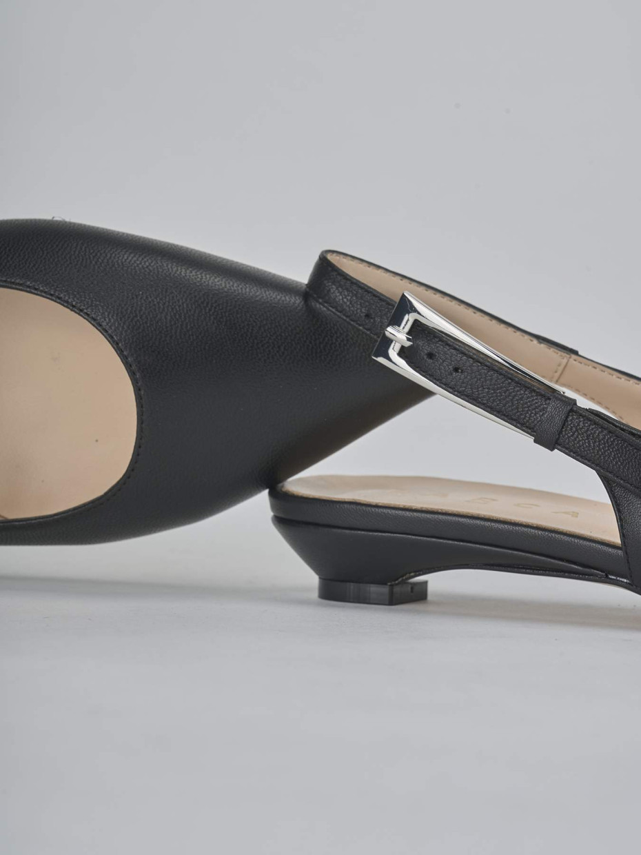 Ballerine tacco 2cm pelle nero