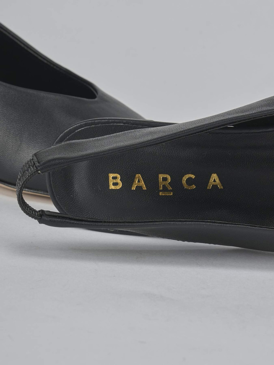 Décolleté e slingback tacco 4cm pelle nero