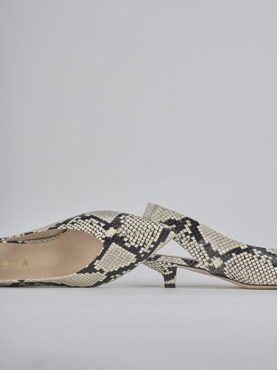 Décolleté e slingback tacco 4cm pitone beige