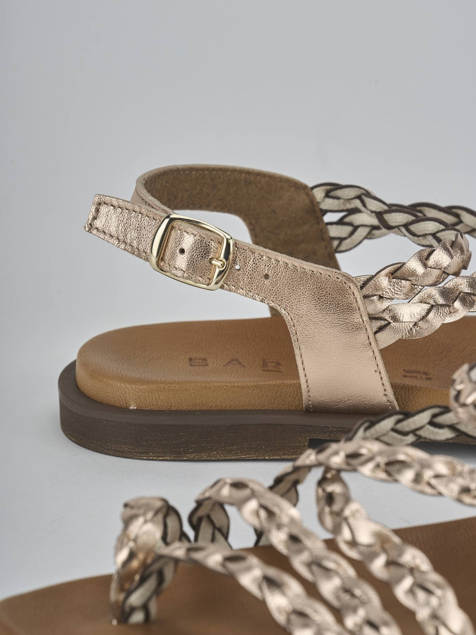 Sandali tacco 1cm pelle bronzo