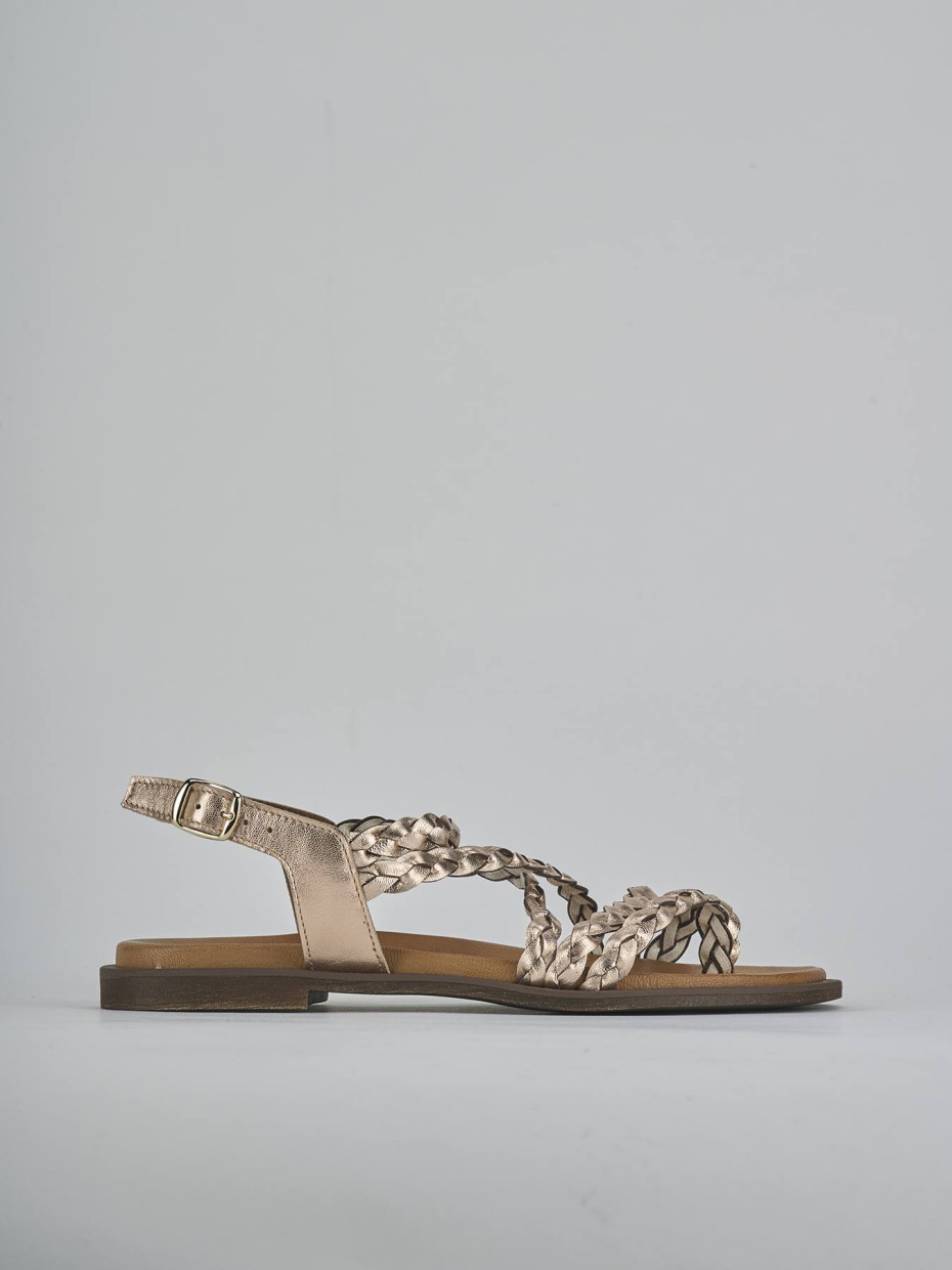 Sandali tacco 1cm pelle bronzo