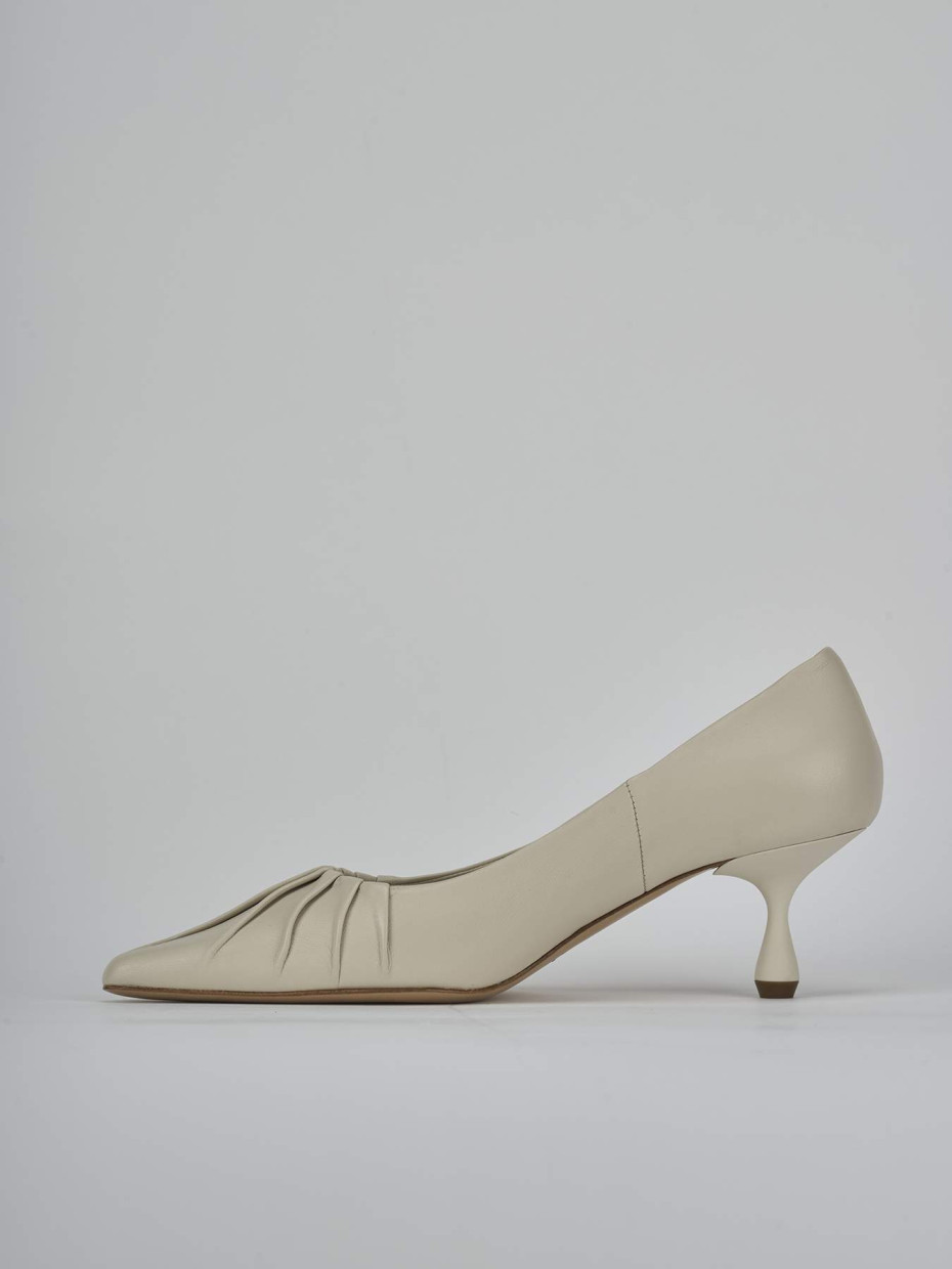Décolleté e slingback tacco 5cm pelle beige