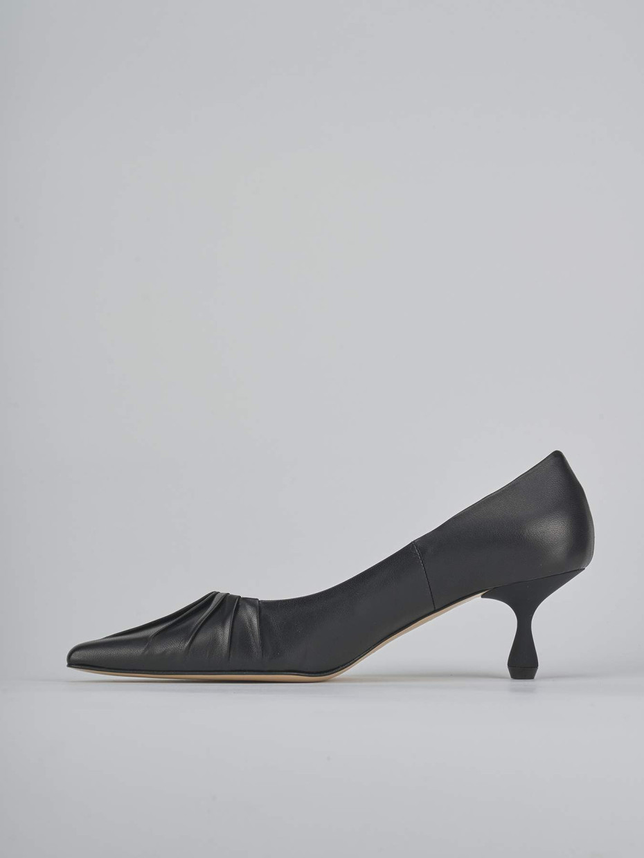 Décolleté e slingback tacco 6cm pelle nero