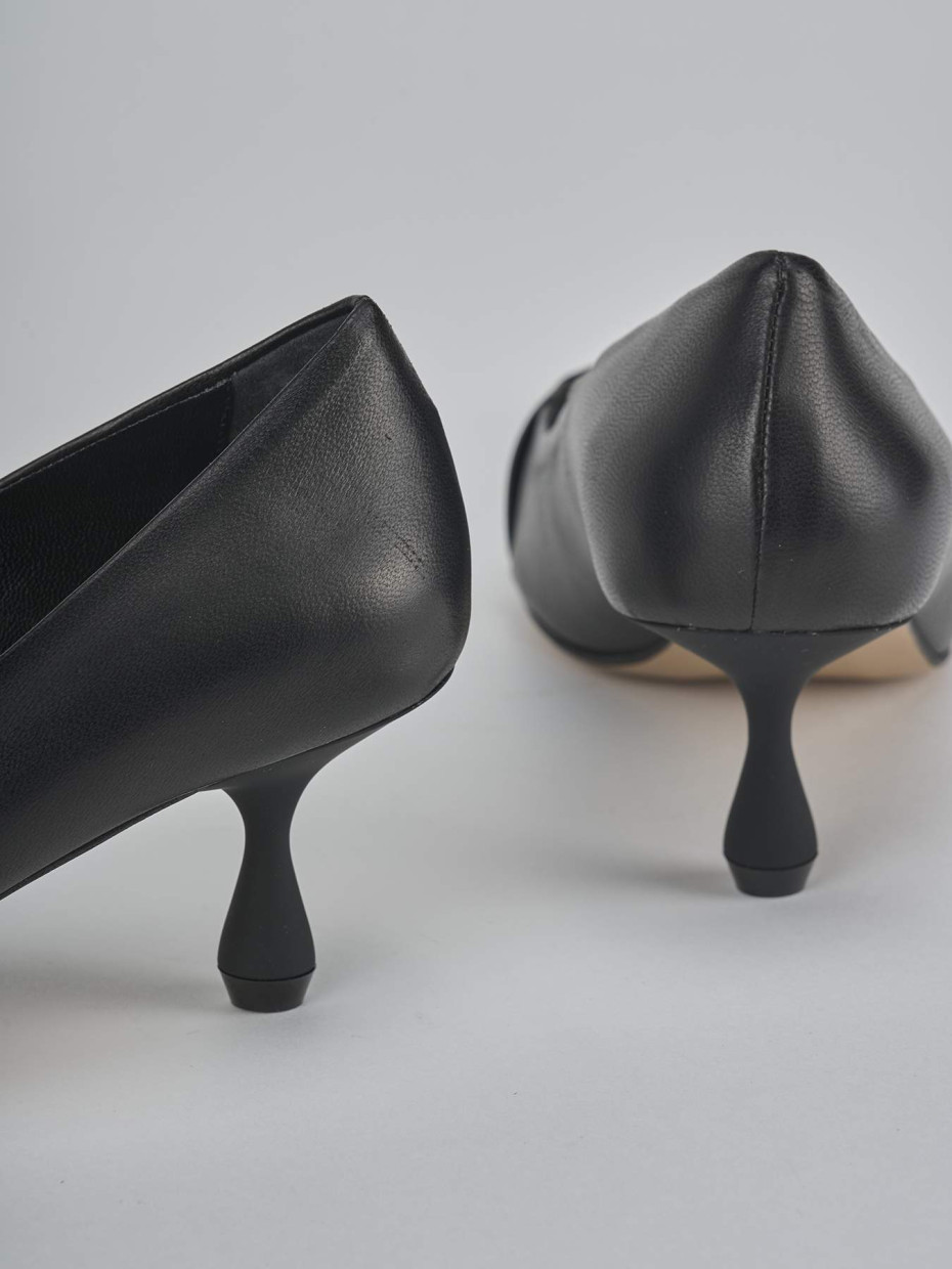 Décolleté e slingback tacco 6cm pelle nero
