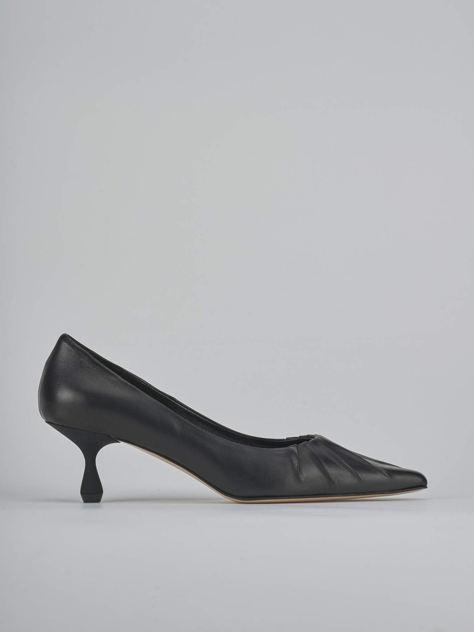 Décolleté e slingback tacco 5cm pelle nero
