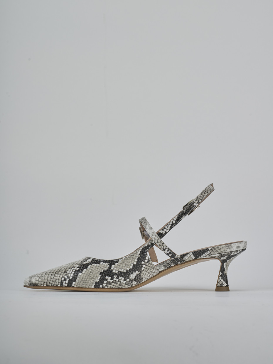 Décolleté e slingback tacco 5cm pitone beige