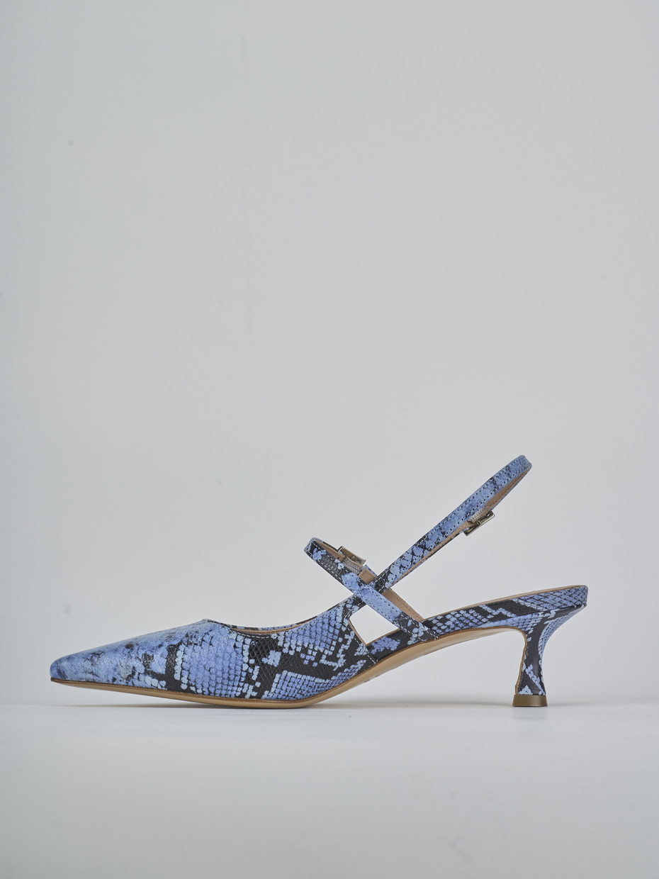 Décolleté e slingback tacco 5cm pitone rosa