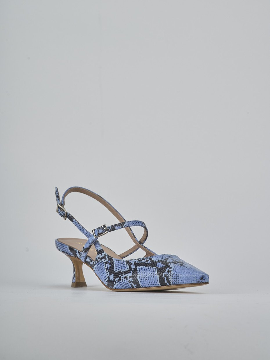 Décolleté e slingback tacco 5cm pitone rosa