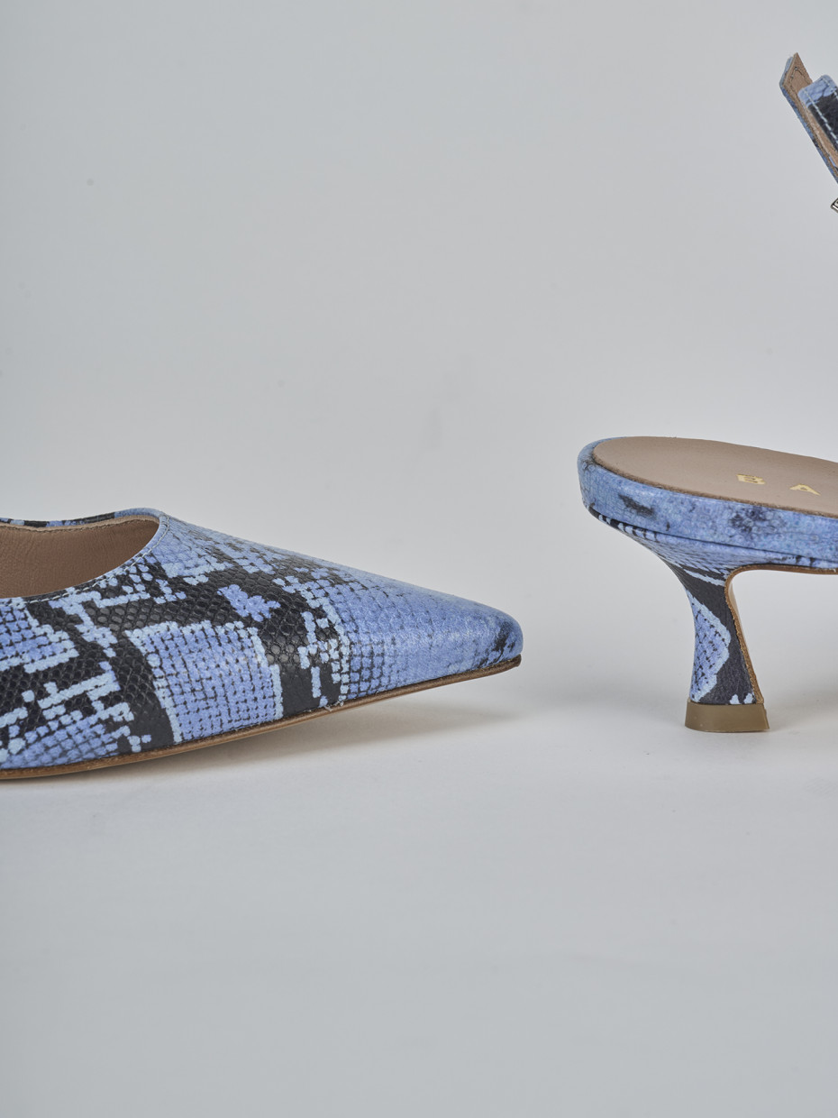 Décolleté e slingback tacco 5cm pitone rosa
