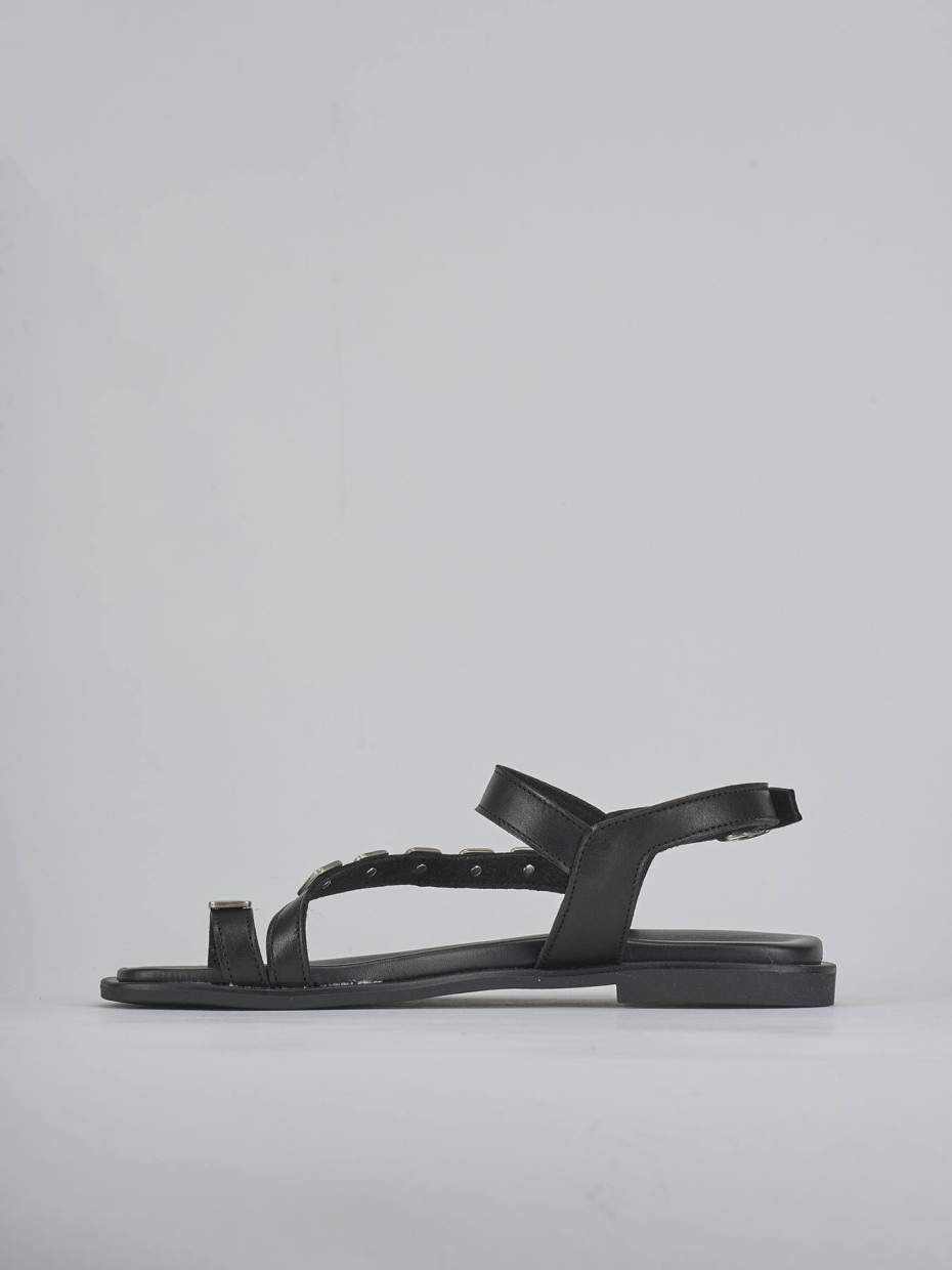 Sandali tacco 1cm pelle nero