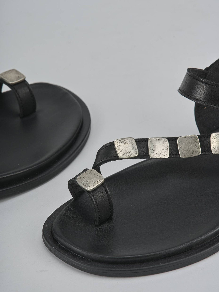 Sandali tacco 1cm pelle nero