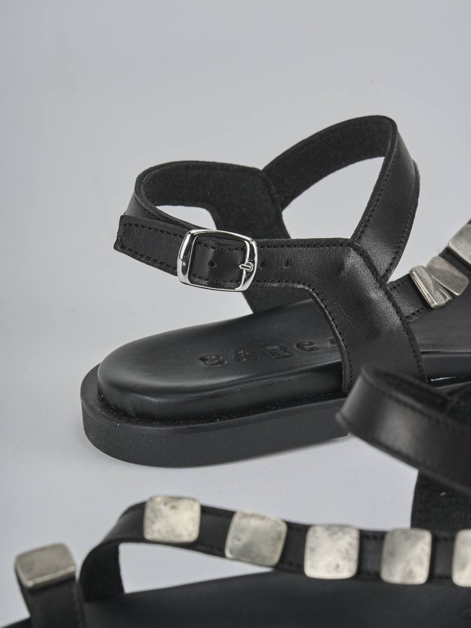 Sandali tacco 1cm pelle nero