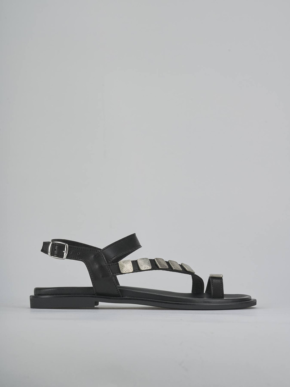 Sandali tacco 1cm pelle nero