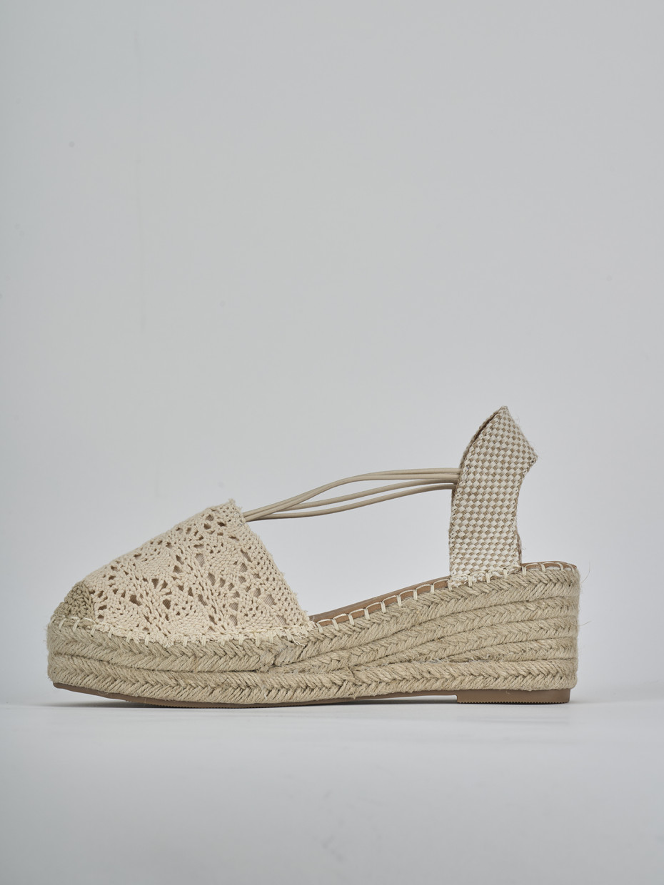 Espadrillas tacco 6cm cam. sosten beige