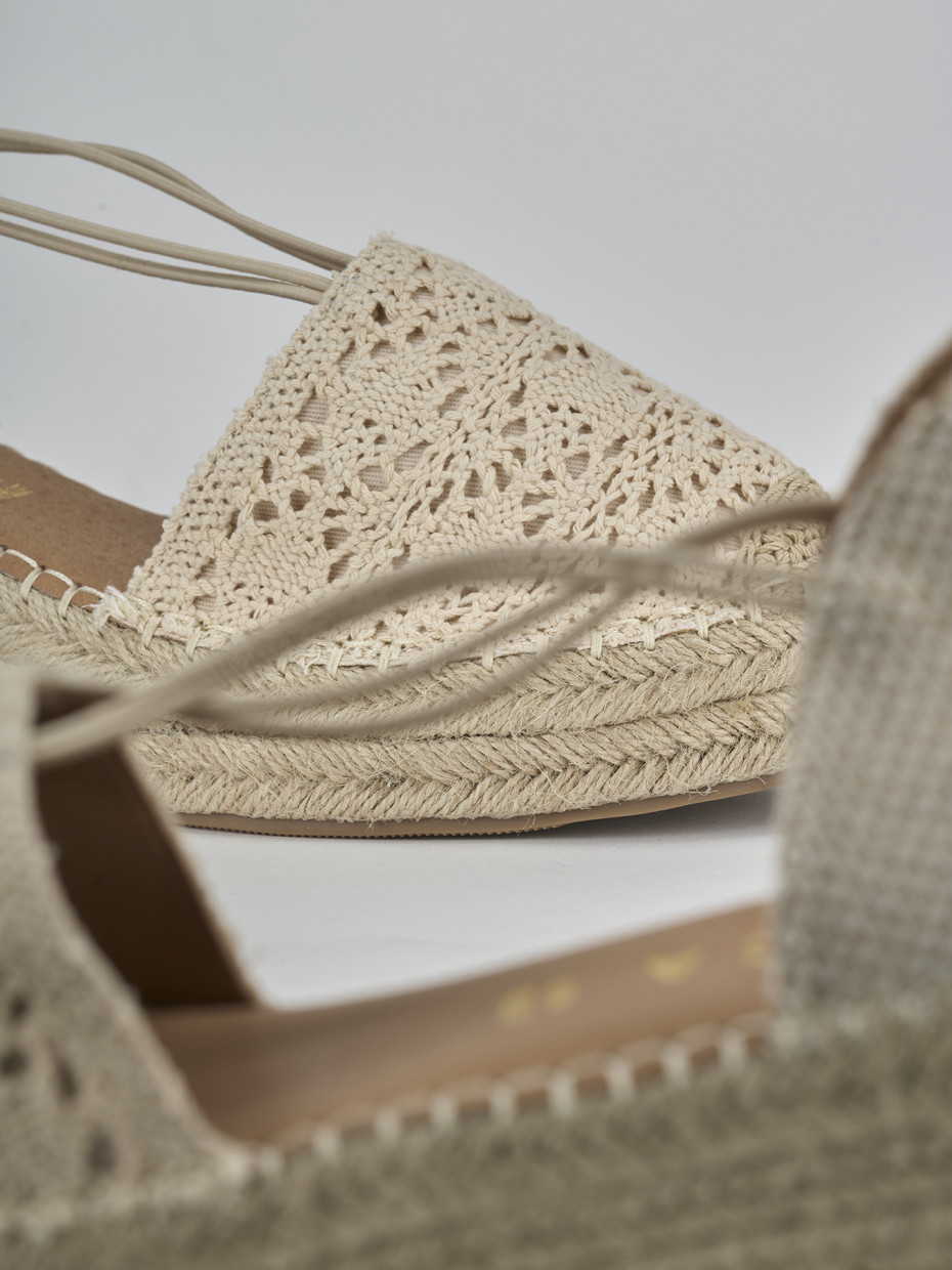 Espadrillas tacco 6cm cam. sosten beige