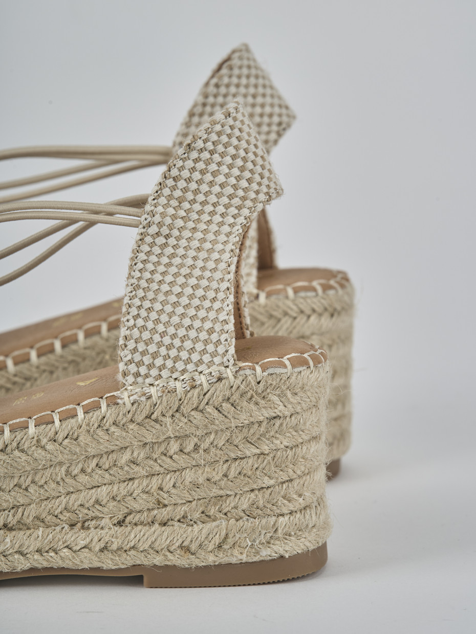 Espadrillas tacco 6cm cam. sosten beige
