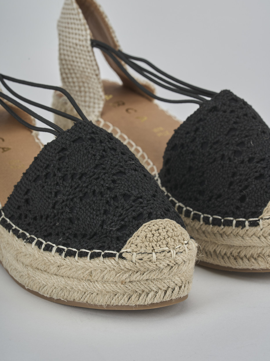 Espadrillas tacco 6cm cam. sosten nero