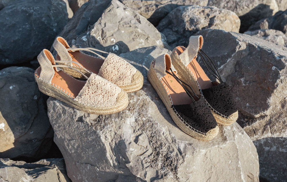 Espadrillas tacco 6cm cam. sosten nero