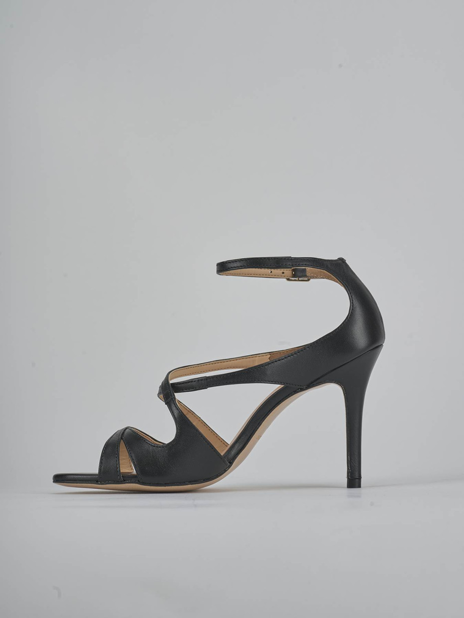 Sandali tacco 9cm pelle nero