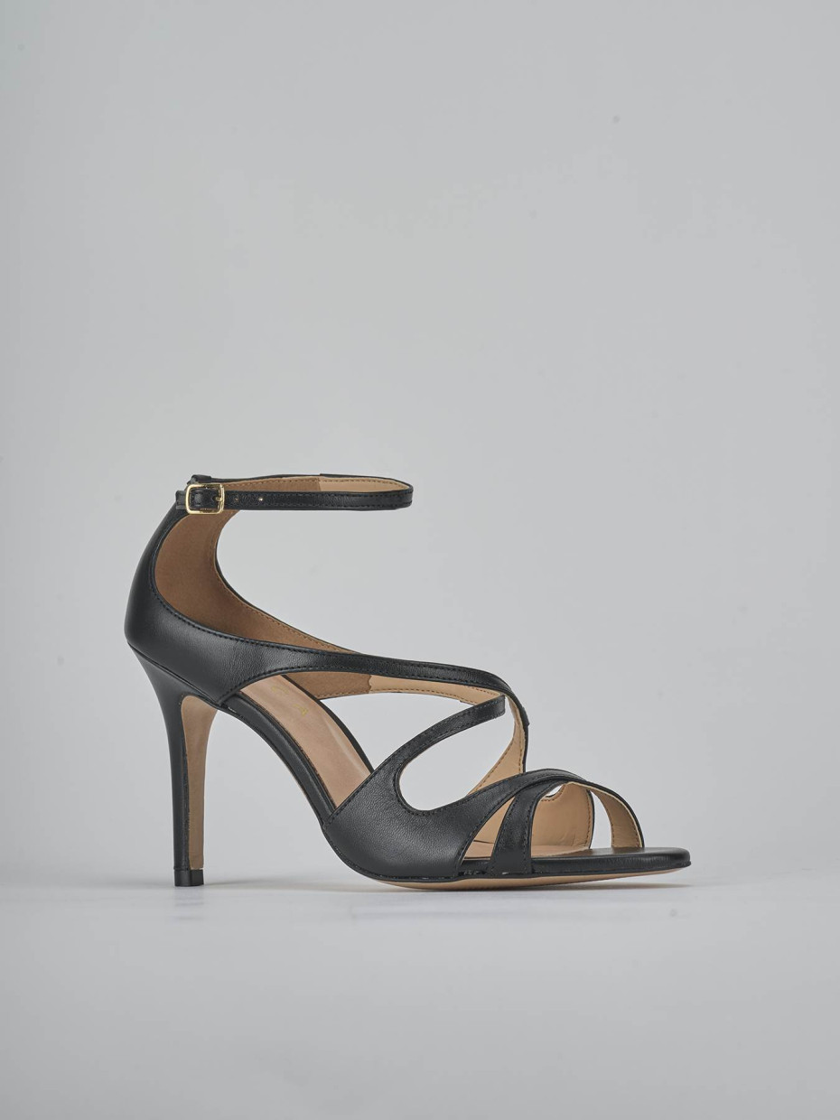 Sandali tacco 9cm pelle nero