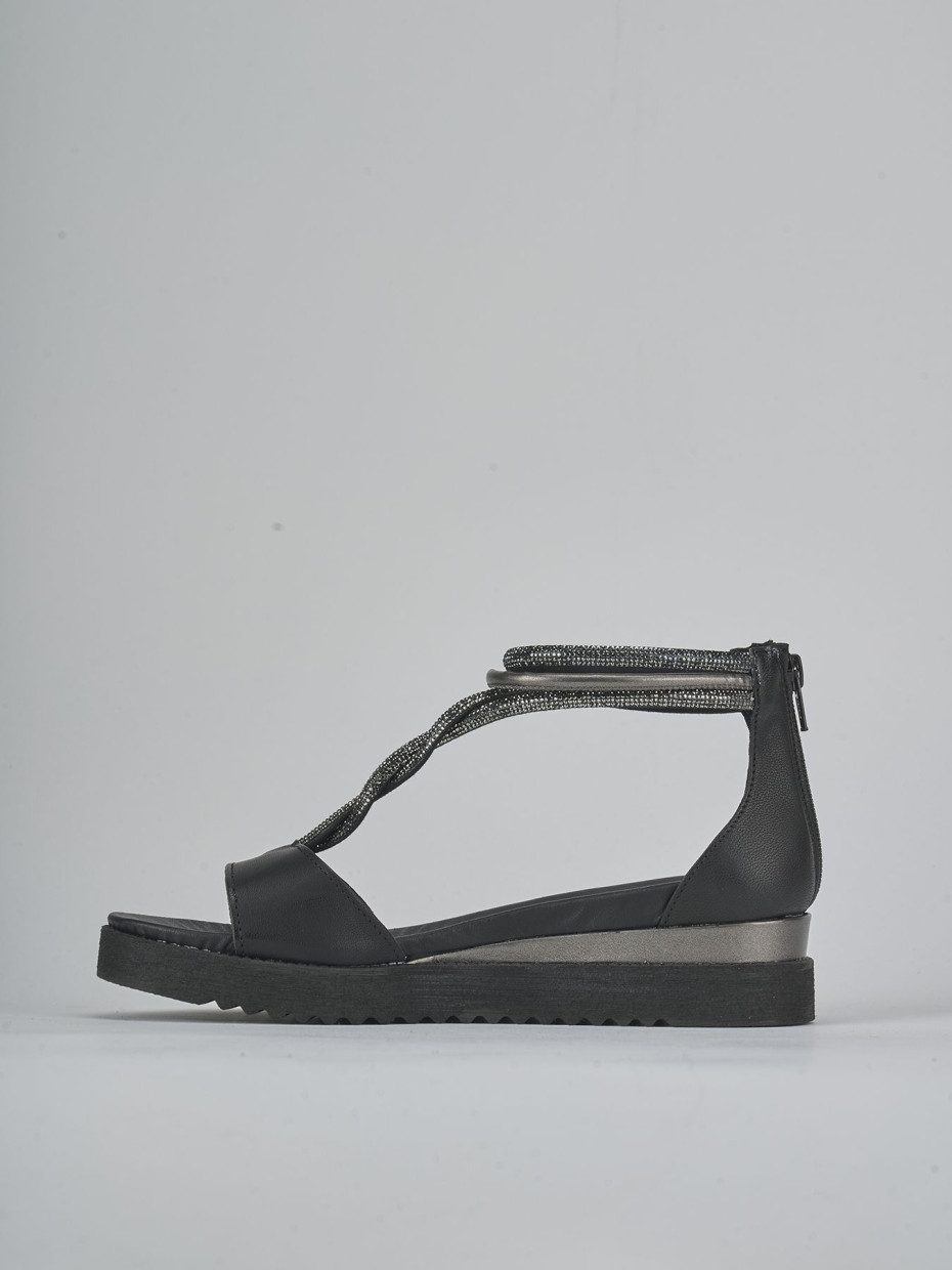 Sandali tacco 2cm pelle nero
