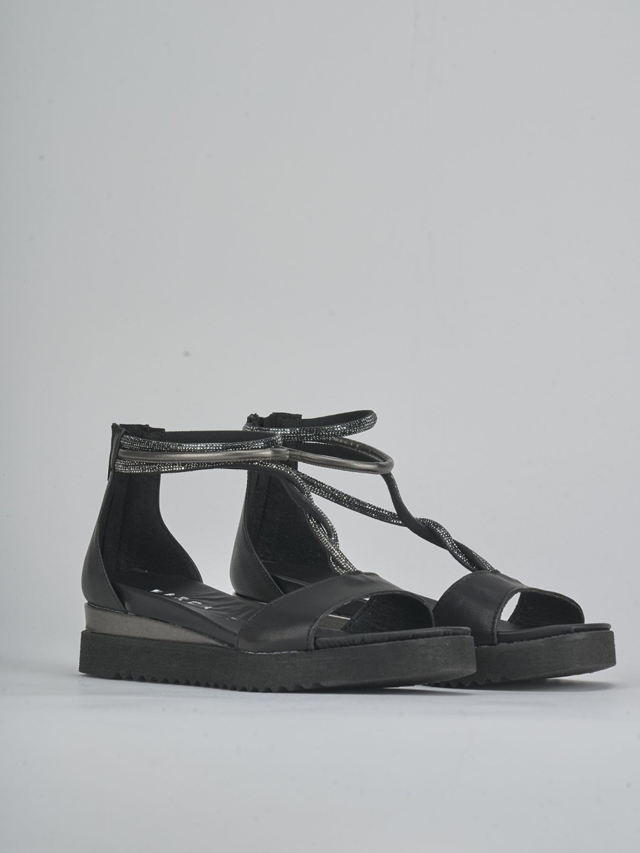 Sandali tacco 2cm pelle nero