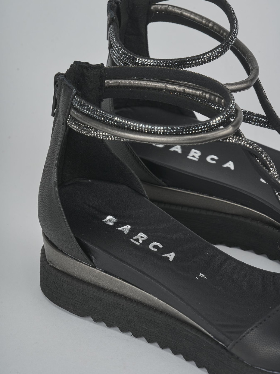 Sandali tacco 2cm pelle nero