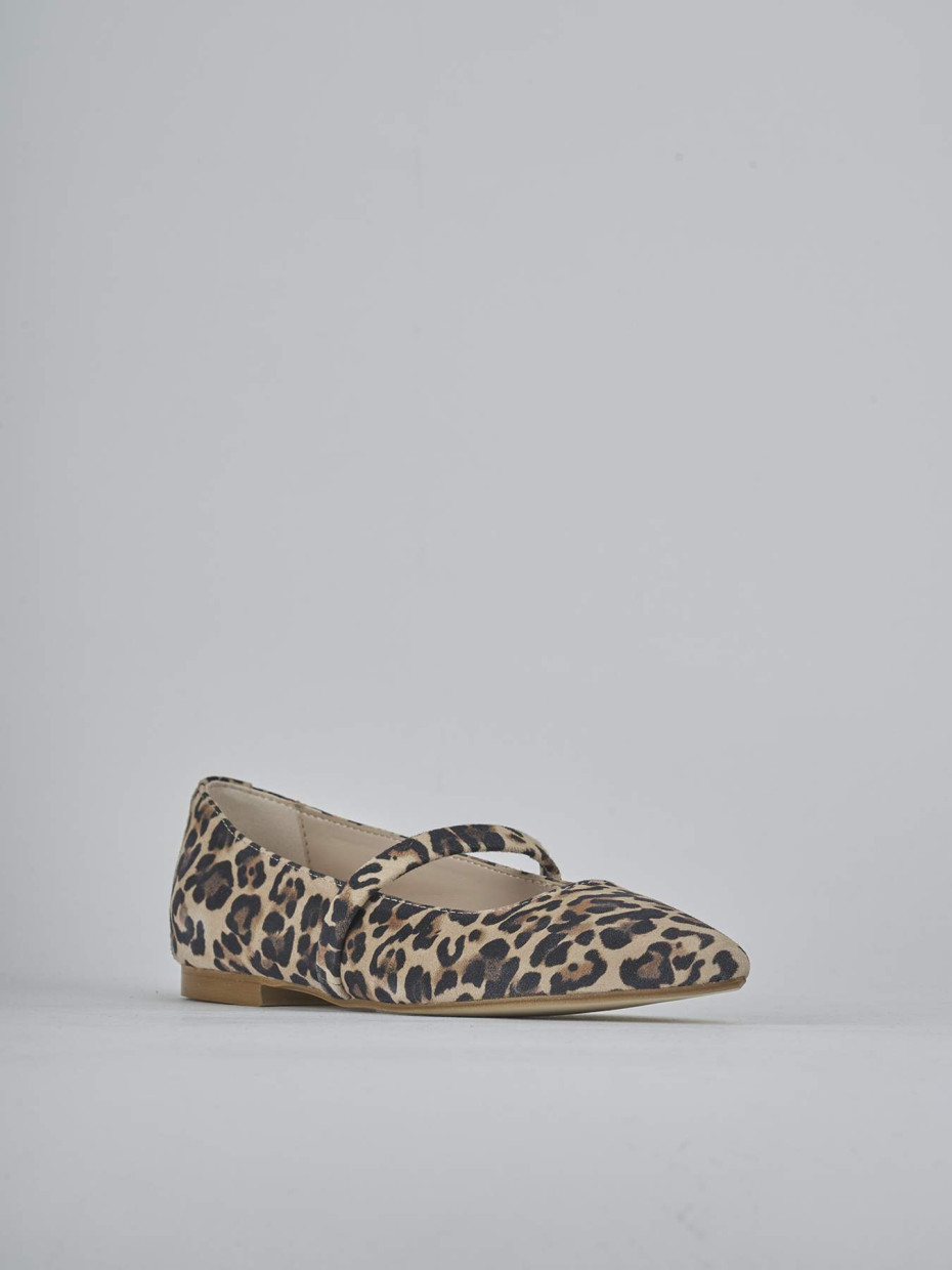 Ballerine tacco 1cm camoscio multicolor
