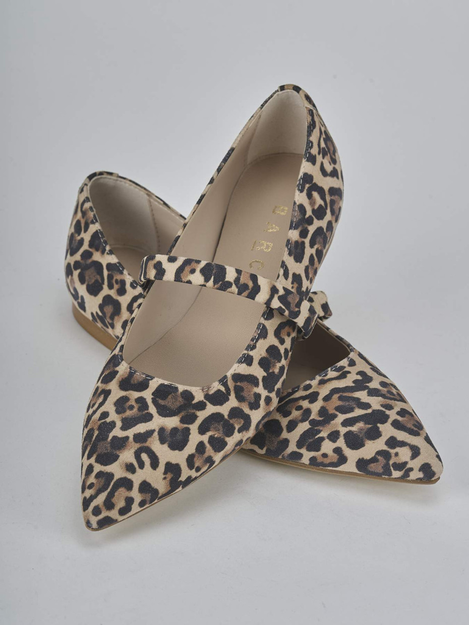 Ballerine tacco 1cm camoscio multicolor