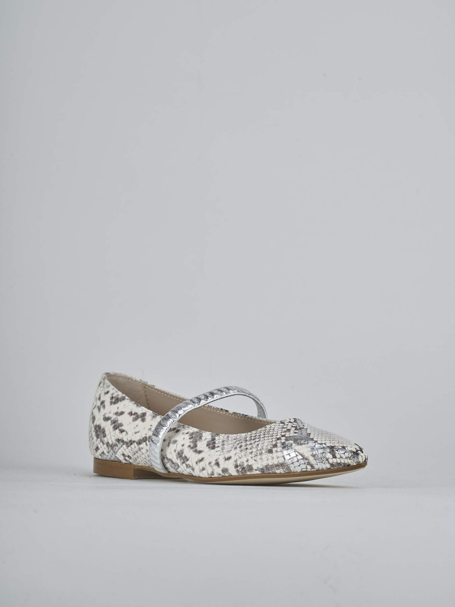 Ballerine tacco 1cm pitone argento