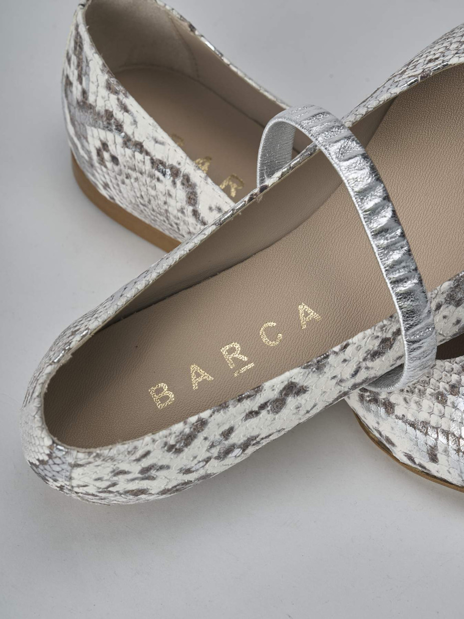 Ballerine tacco 1cm pitone argento