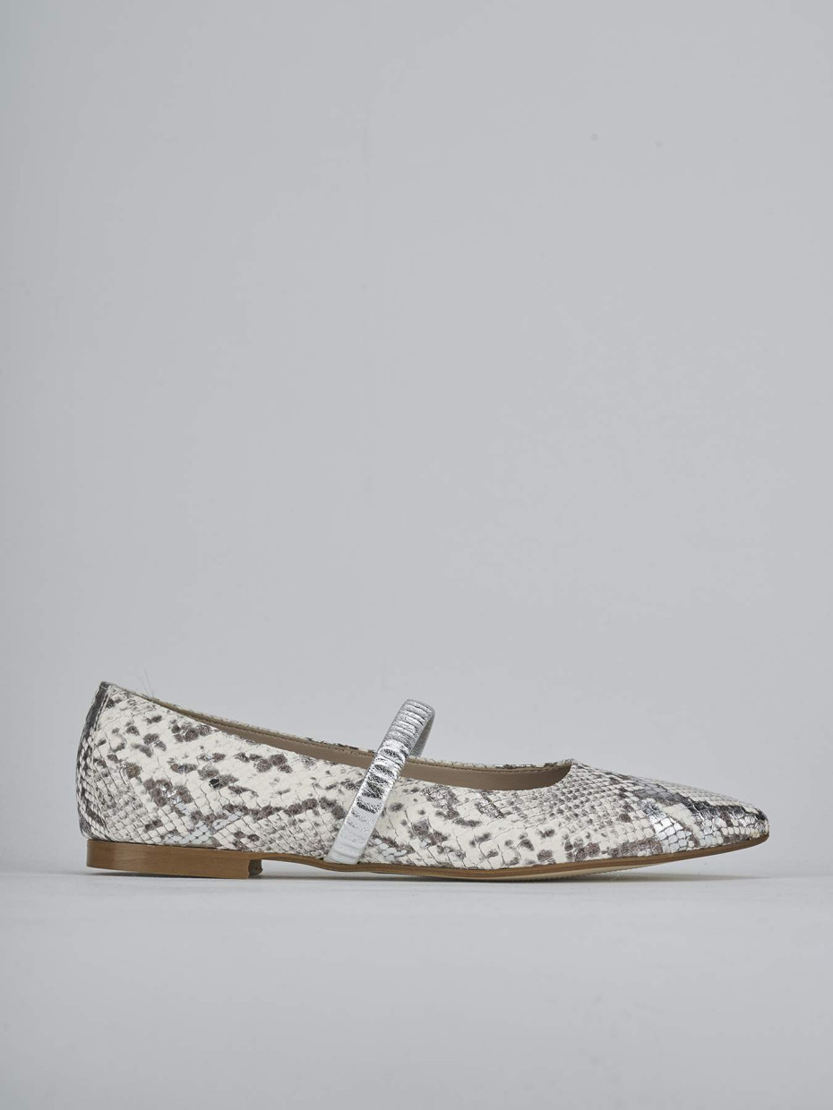 Ballerine tacco 1cm pitone argento