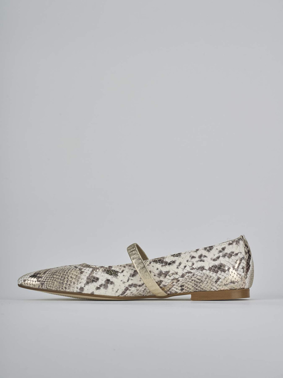 Ballerine tacco 1cm pitone oro