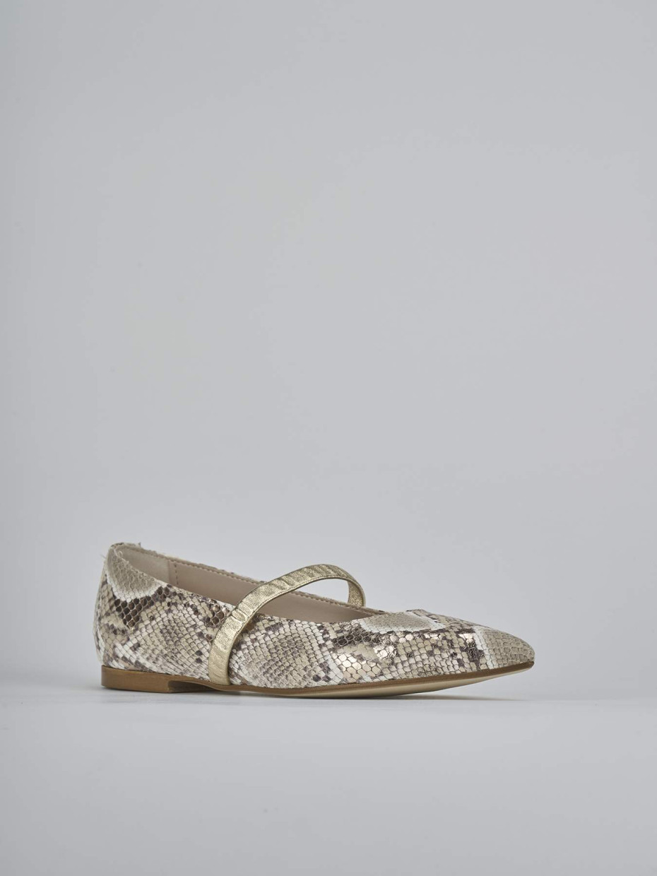 Ballerine tacco 1cm pitone oro