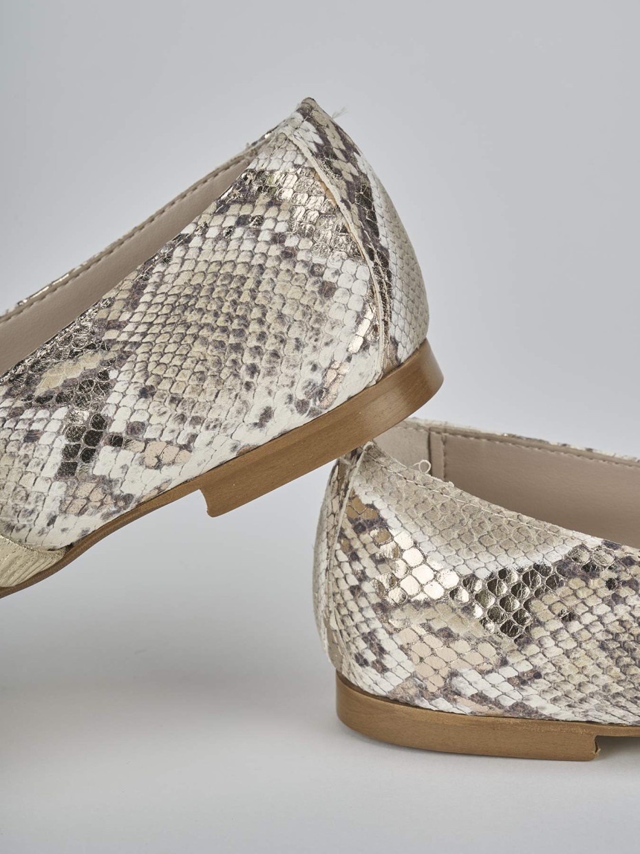 Ballerine tacco 1cm pitone oro