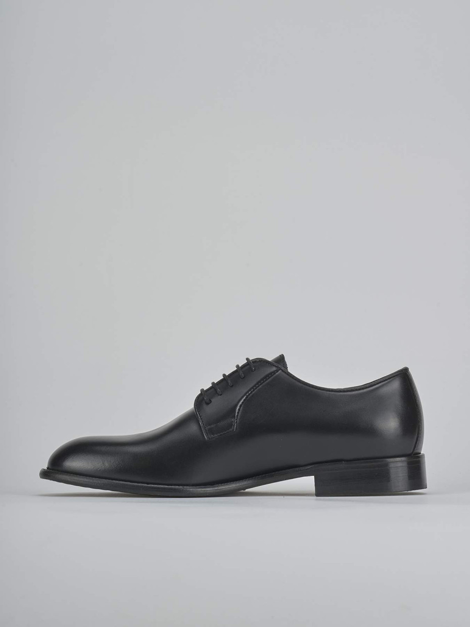 Stringate tacco 1cm pelle nero