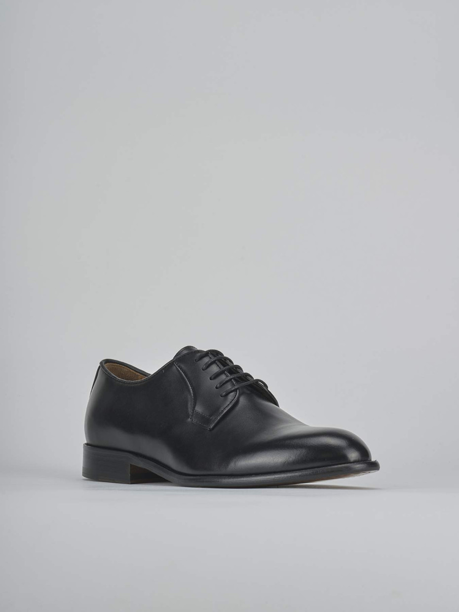 Stringate tacco 1cm pelle nero