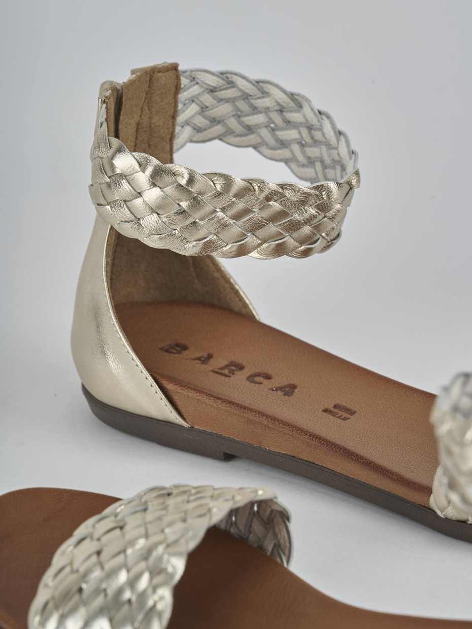 Sandali tacco 2cm pelle oro