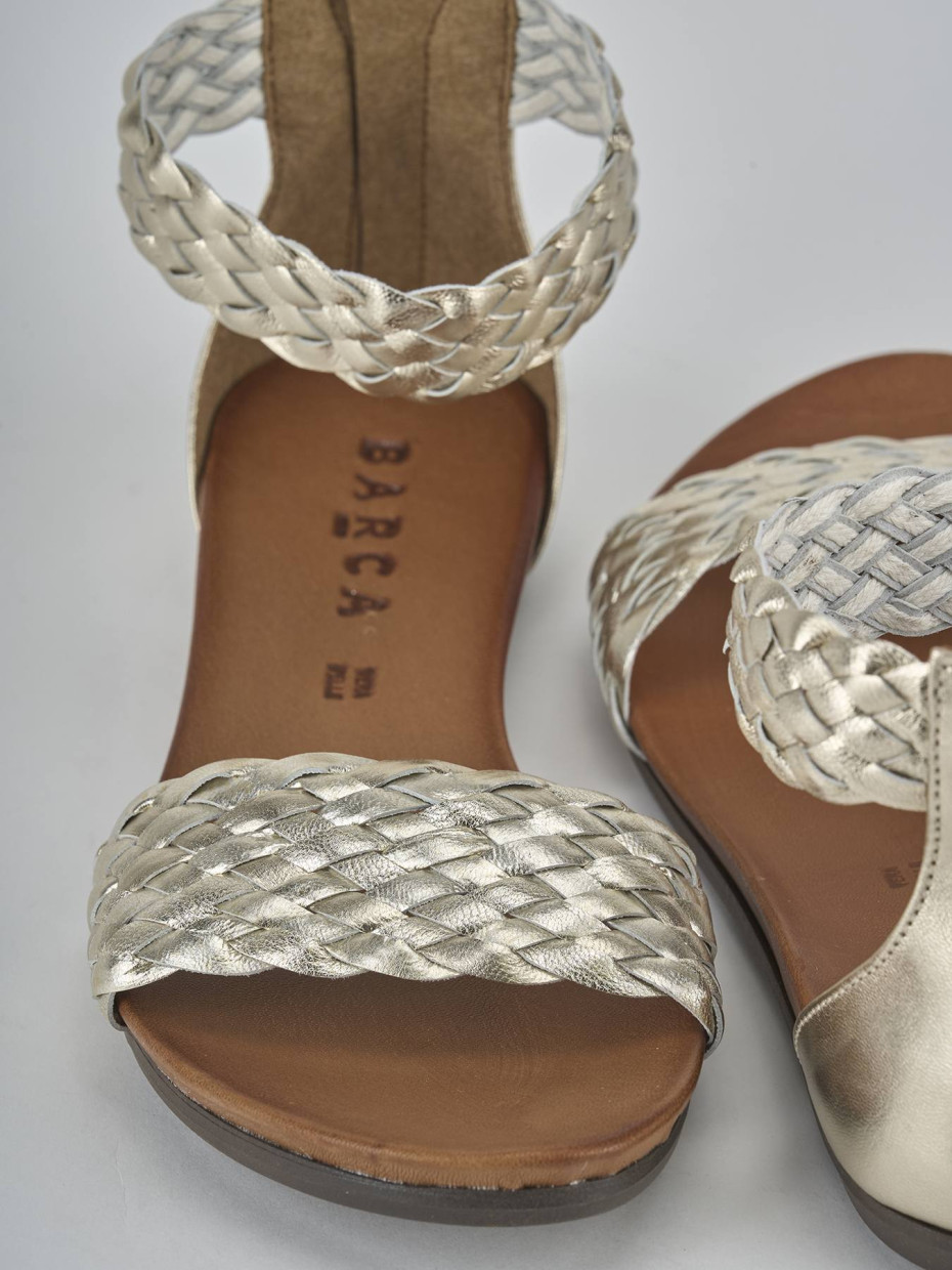 Sandali tacco 2cm pelle oro
