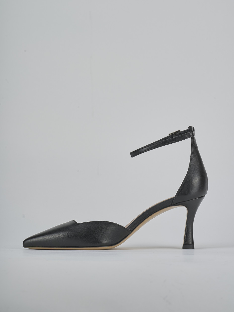 Décolleté e slingback tacco 8cm pelle nero