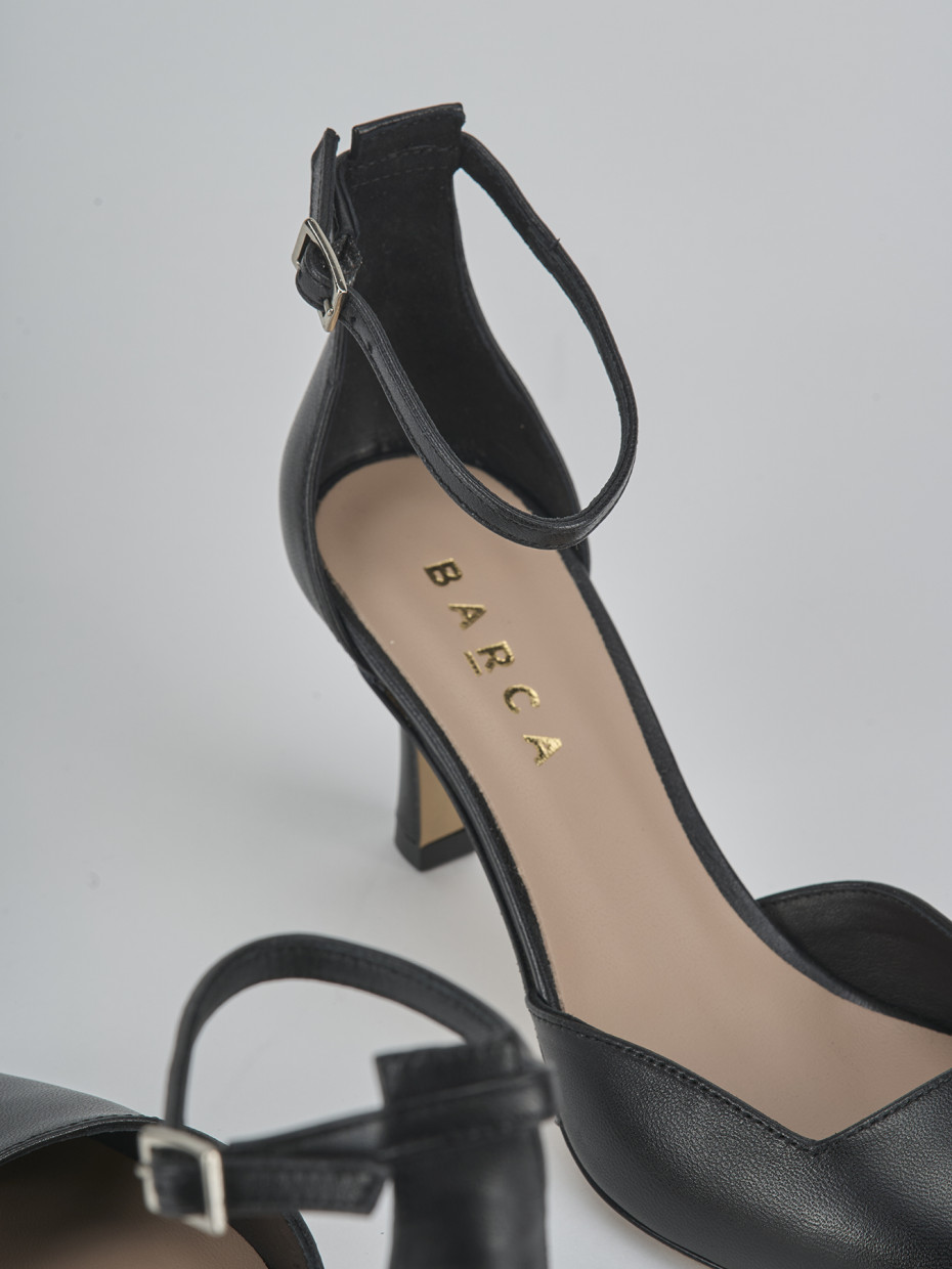 Décolleté e slingback tacco 8cm pelle nero